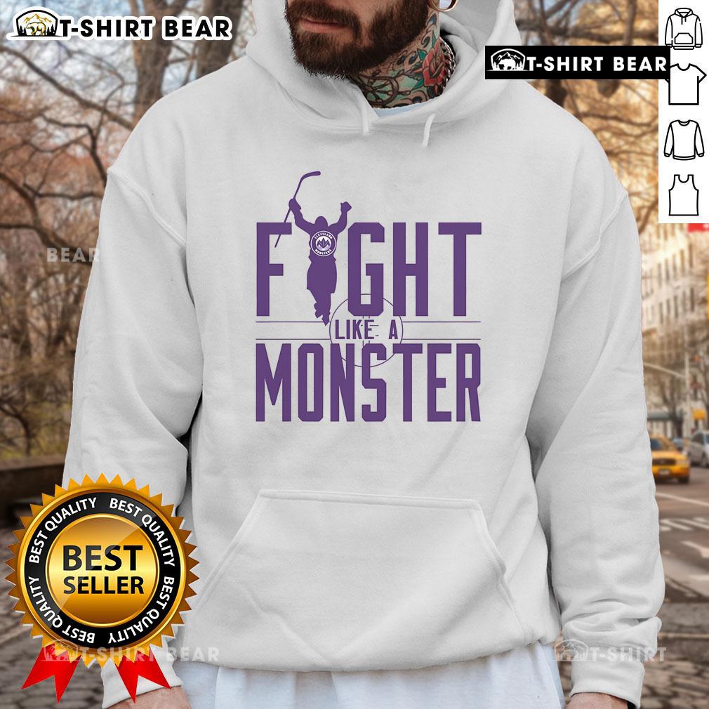 Good Fight Like A Monster Ice Hockey Hoodie featuring a bold design, perfect for passionate hockey fans and players.