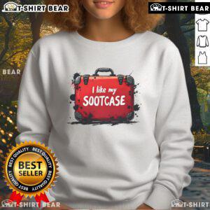 Alt Text: Funny Trump 2024 meme sweatshirt featuring 'Good I Like My Suitcase' design, perfect for political humor.