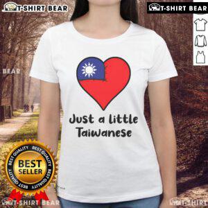 Taiwanese flag heart design on a stylish ladies tee, perfect for supporting Taiwan with a fashionable twist.