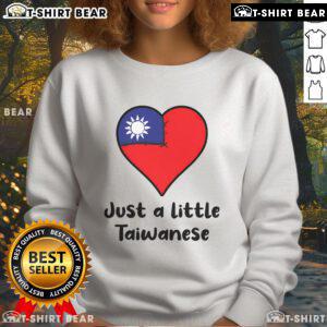 Cozy Taiwanese sweatshirt featuring a heart design with the Taiwan flag, perfect for showing pride and comfort.