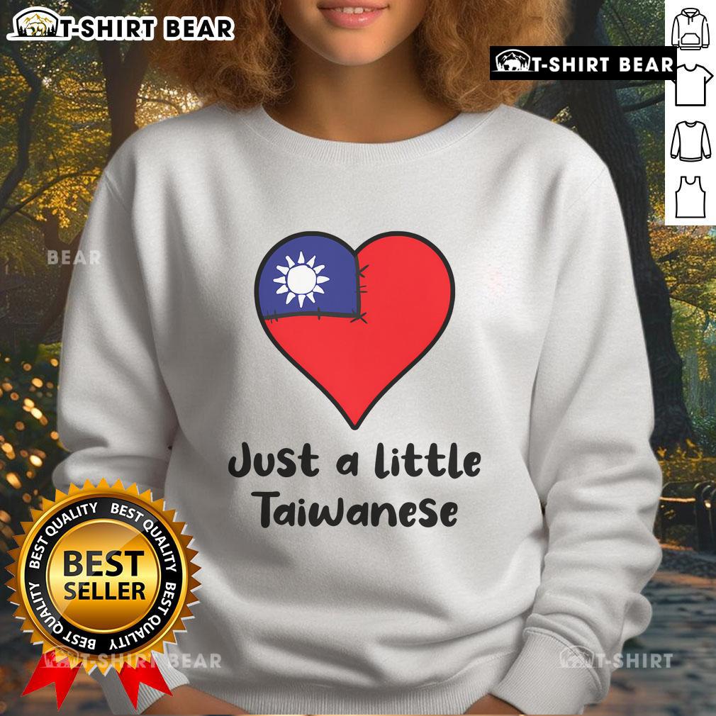 Cozy Taiwanese sweatshirt featuring a heart design with the Taiwan flag, perfect for showing pride and comfort.