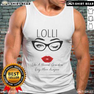 Fun tank top featuring a grandma with awesome glasses, perfect for a quirky and stylish look 'Good Lolli' design.