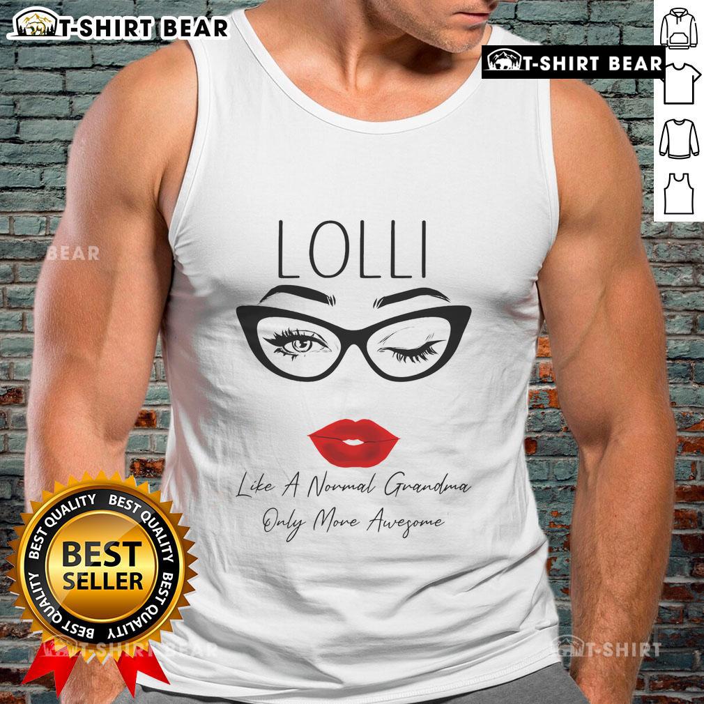 Fun tank top featuring a grandma with awesome glasses, perfect for a quirky and stylish look 'Good Lolli' design.