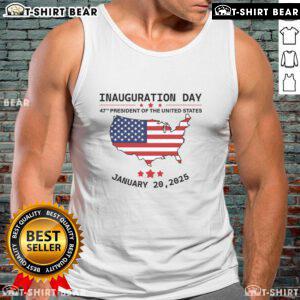 Alt Text: Donald Trump wearing a tank top on Inauguration Day as the 47th President of the United States, showcasing his style.