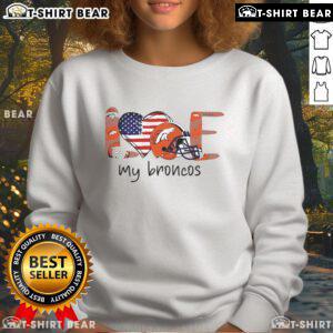 Denver Broncos NFL helmet logo sweatshirt, showcasing team spirit and style for fans of the Denver Broncos.