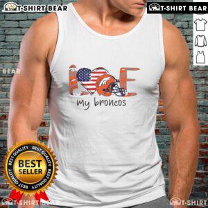 Stylish Denver Broncos NFL helmet logo tank top, perfect for fans showing love for their team.