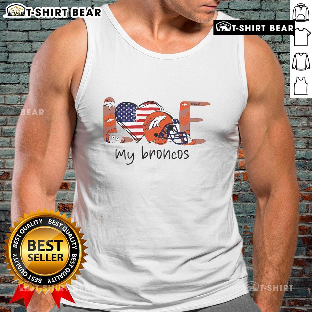 Stylish Denver Broncos NFL helmet logo tank top, perfect for fans showing love for their team.
