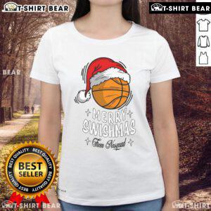 Nice Noah Neumann Swishmas Nnsquad Christmas ladies tee featuring festive design and vibrant colors for holiday cheer.