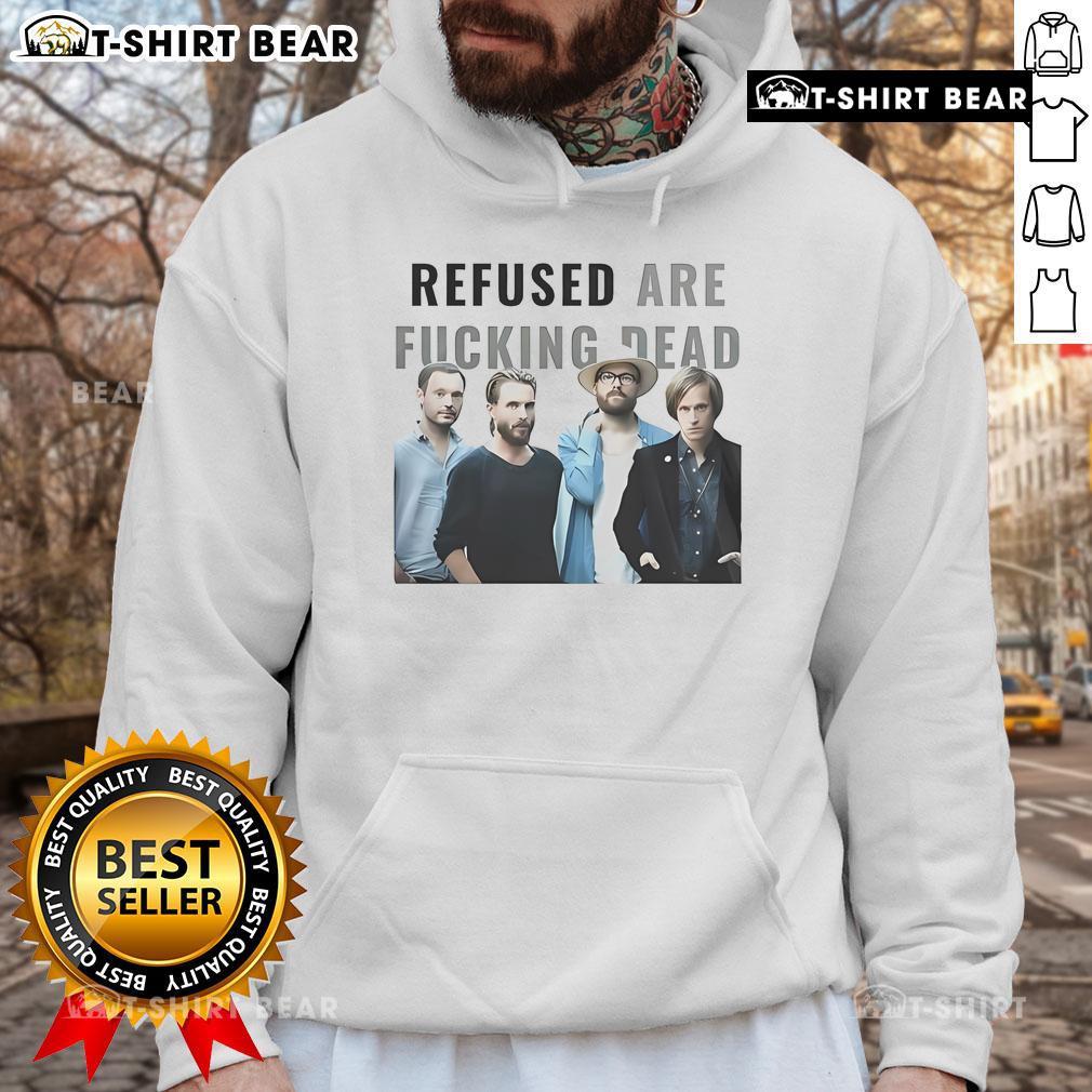 Nice Refused Are Fucking Dead Tour 2025 hoodie featuring tour schedule design, perfect for fans of the band.