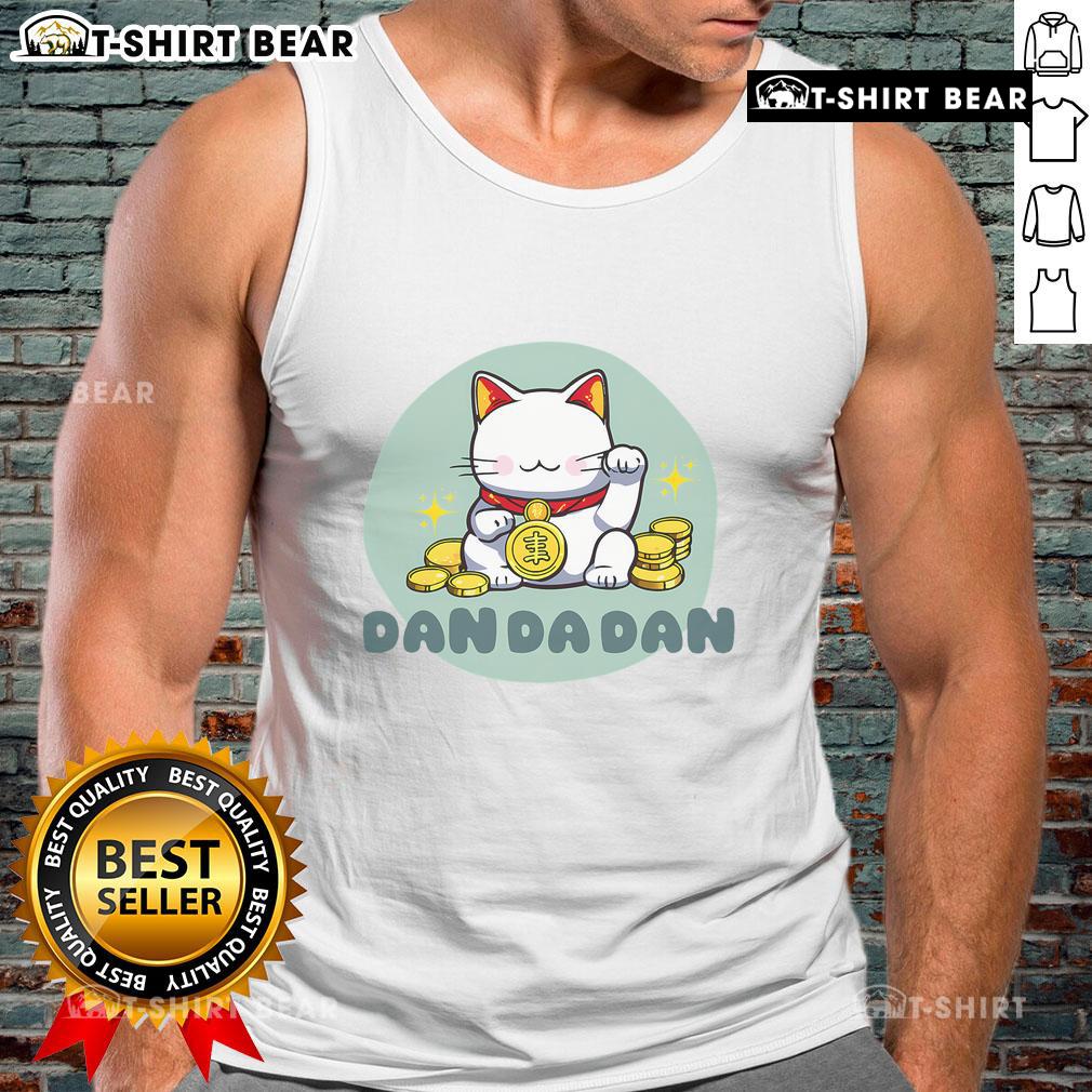 Alt Text: Cute anime manga design of a Nice Turbogranny Dandadan cat on a stylish tank top, perfect for cat lovers.