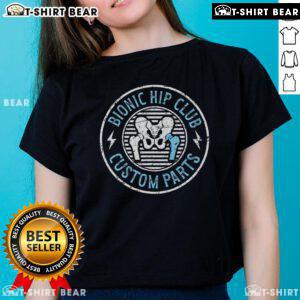 Official Bionic Hip Club tee for ladies, celebrating hip surgery recovery and hip replacement surgery with a stylish design.