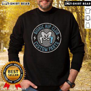 Official Bionic Hip Club sweatshirt for hip surgery recovery and hip replacement surgery, featuring a stylish design.