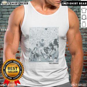 Official Dan Marino Pay Homage Tank Top featuring the iconic quarterback's image and signature, perfect for fans.