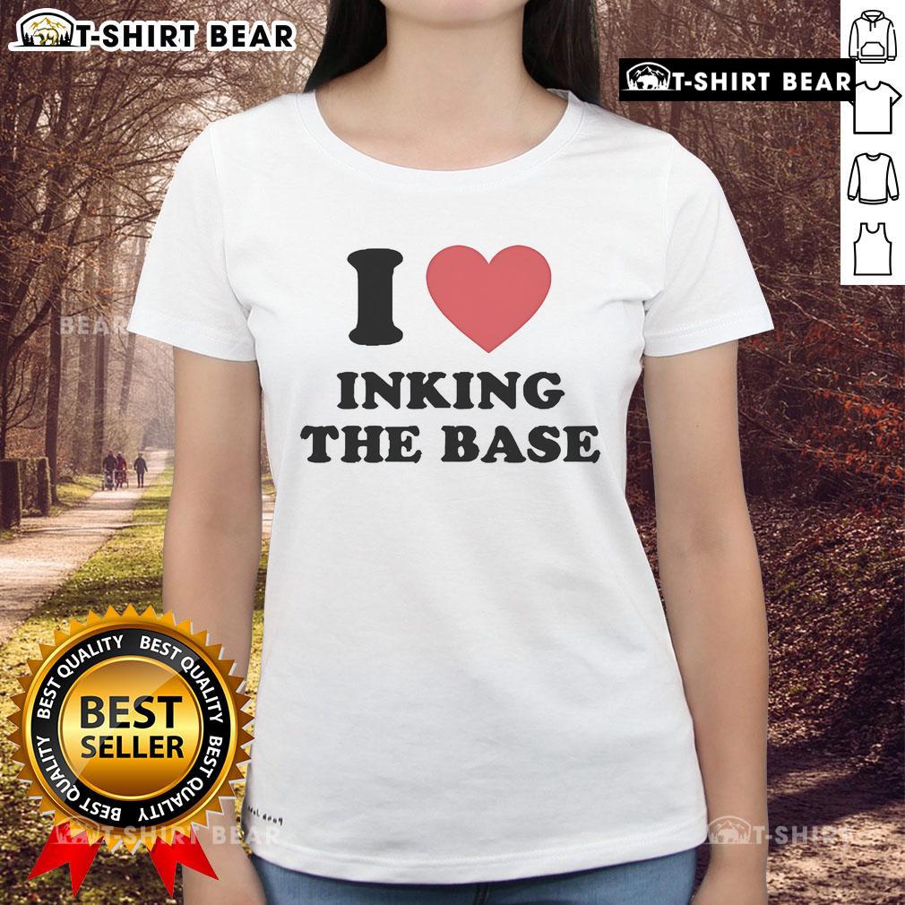 Official I Love Inking the Base Ladies Tee in vibrant colors, perfect for ink lovers and stylish casual wear.