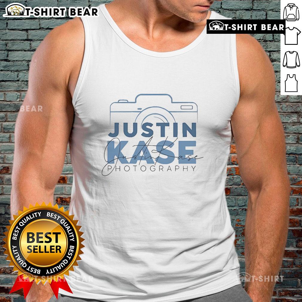 Stylish tank top featuring the Official Justin Kase Photography logo, perfect for casual wear and photography enthusiasts.