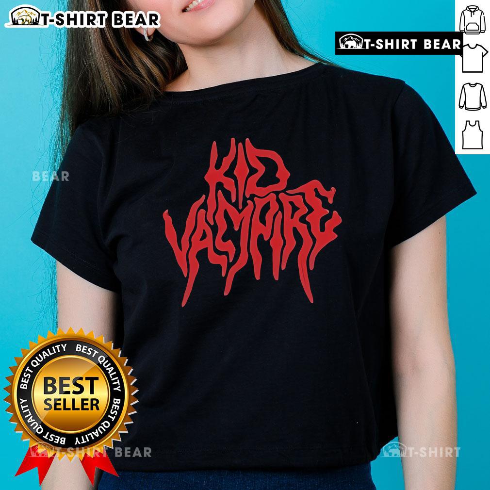 Official Kid Vampire Band Ladies Tee featuring a stylish graphic design perfect for music lovers and vampire fans.