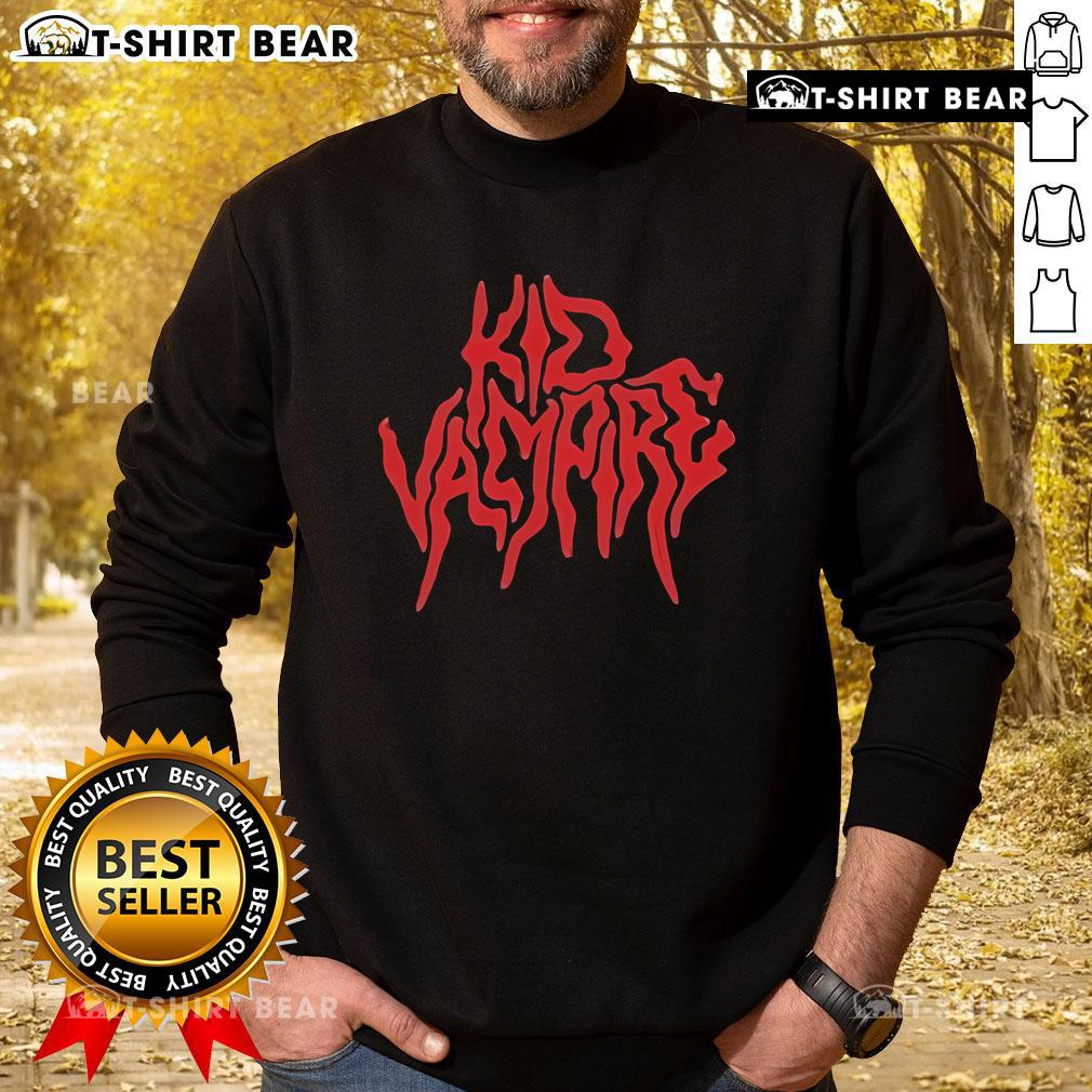 Official Kid Vampire Band Sweatshirt featuring spooky graphics and a cozy design, perfect for young fans of vampire-themed music.