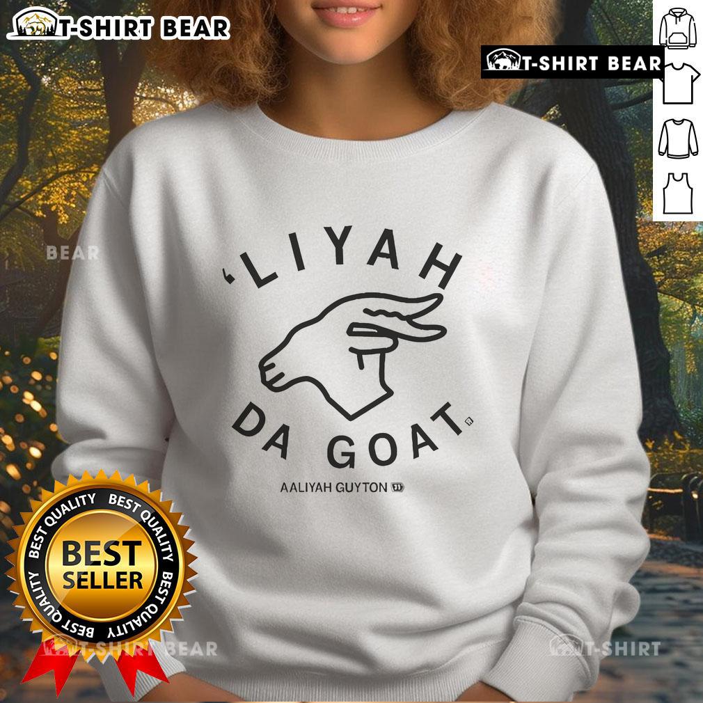 Alt Text: Stylish Official Liyah Da Goat Aaliyah Guyton sweatshirt featuring vibrant design and comfortable fit for fans.