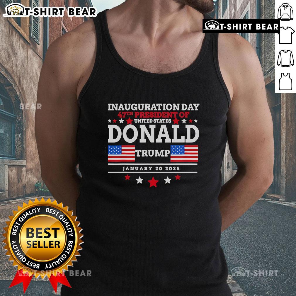 Men's Inauguration Day Trump tank top featuring red, white, and blue stars, embodying official Patriot Pride spirit.