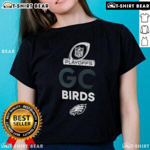 Official Philadelphia Eagles 2024 NFL Playoffs Ladies Tee in green, showcasing team pride and playoff spirit.
