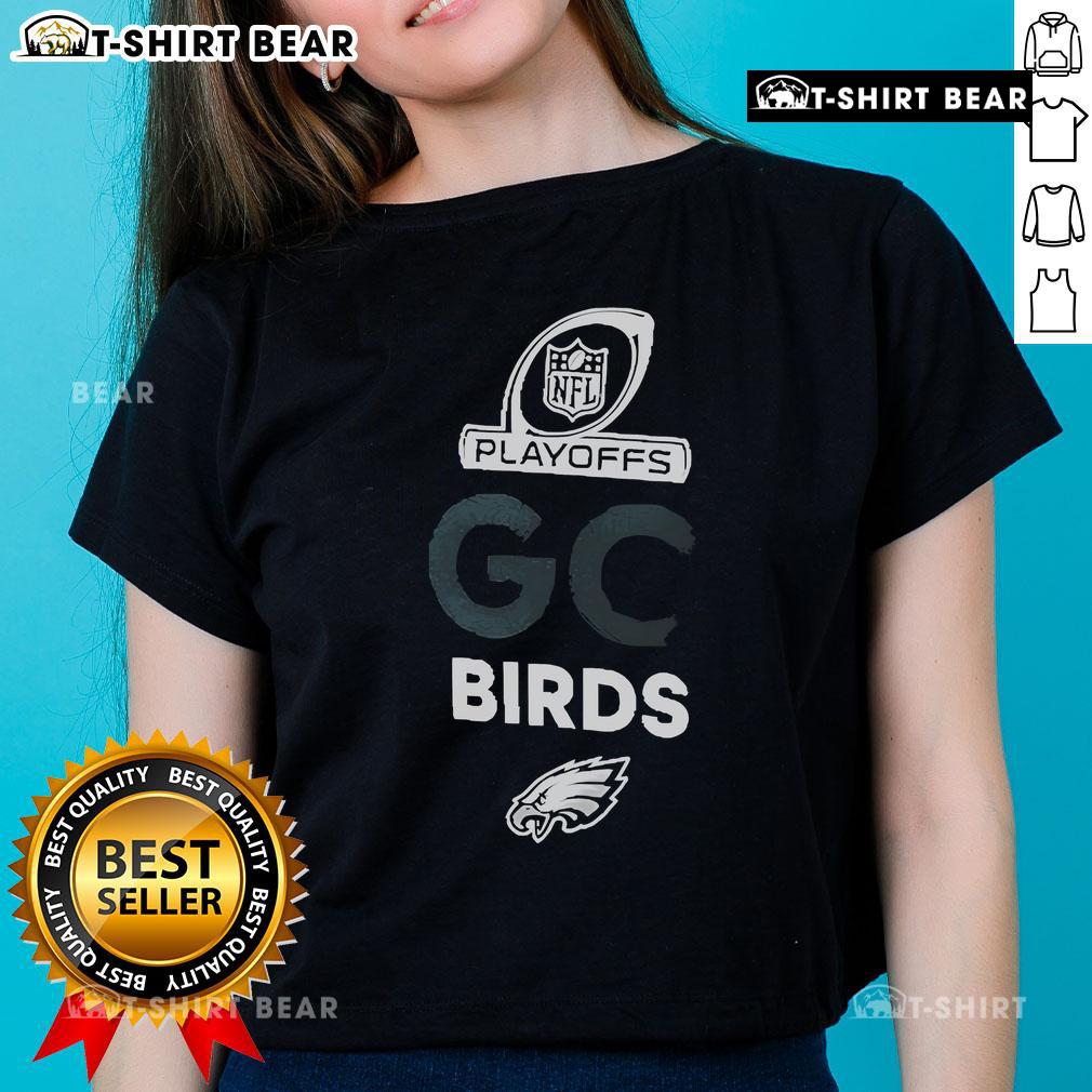 Official Philadelphia Eagles 2024 NFL Playoffs Ladies Tee in green, showcasing team pride and playoff spirit.