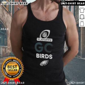 Official Philadelphia Eagles 2024 NFL Playoffs tank top featuring team logo, perfect for fans celebrating the playoffs.