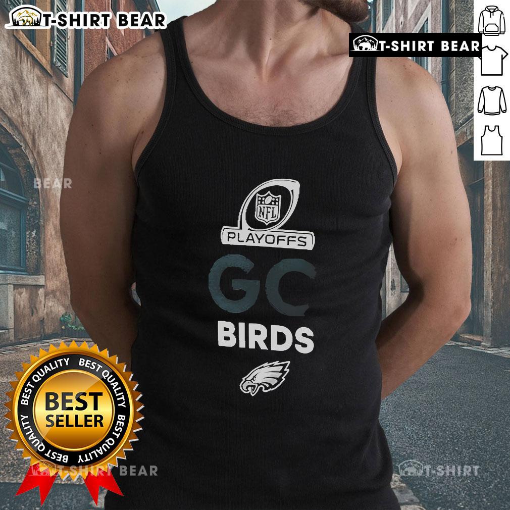 Official Philadelphia Eagles 2024 NFL Playoffs tank top featuring team logo, perfect for fans celebrating the playoffs.