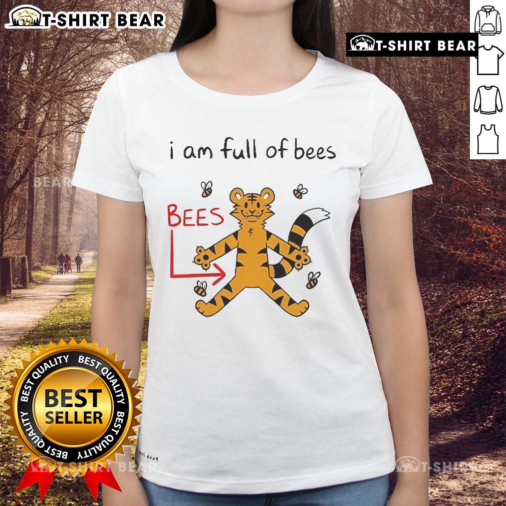 Official Prism Paws I Am Full Of Bees Ladies Tee featuring a vibrant bee graphic and stylish design for bee lovers.