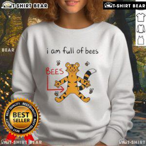 Official Prism Paws 'I Am Full Of Bees' sweatshirt featuring a colorful bee design on a cozy fabric.