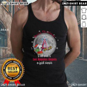 Official Santa Snoopy Merry Christmas tank top for Los Angeles Angels fans, celebrating a good season in 2024.