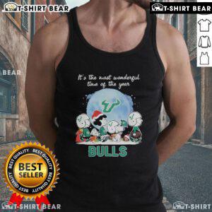 Alt Text: Official South Florida Bulls Christmas tank top featuring festive peanut characters for the holiday season.