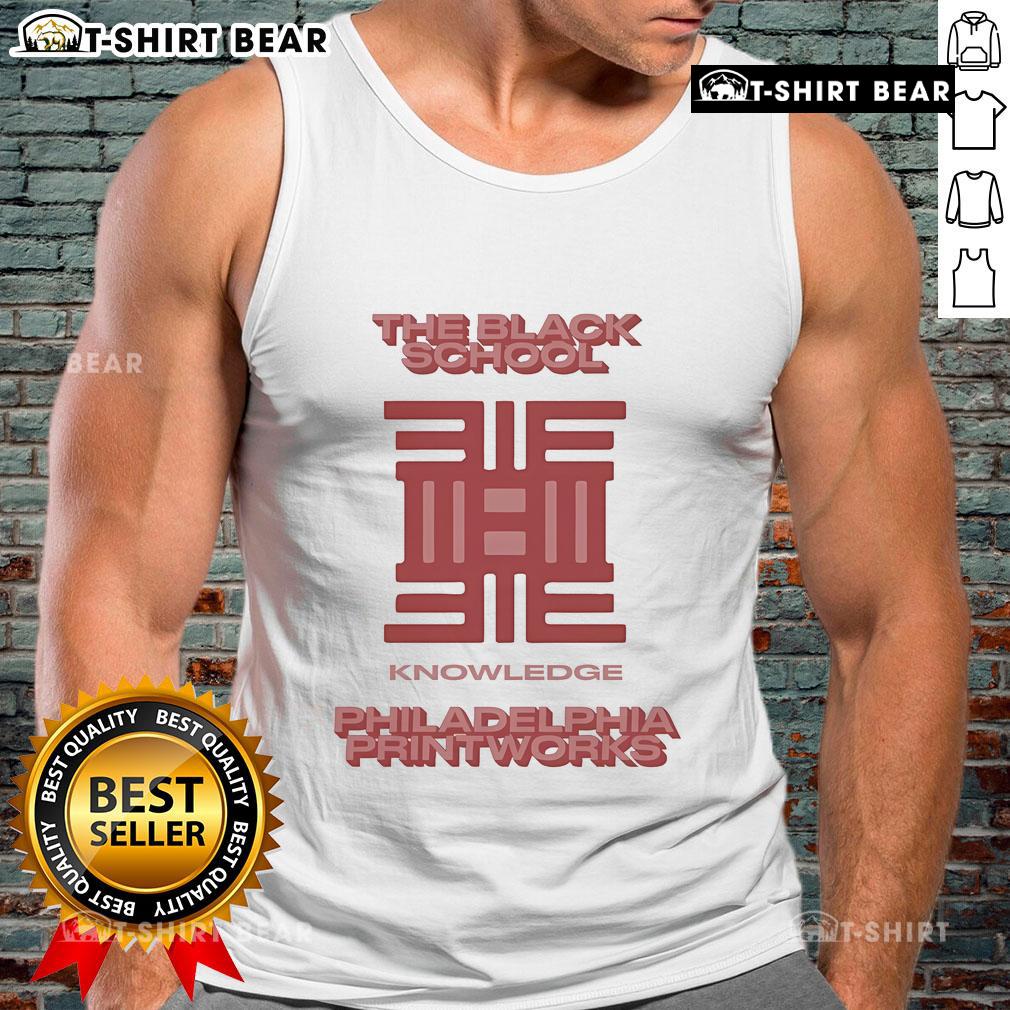 Official The Black School Knowledge Philadelphia Printworks tank top showcasing vibrant design and stylish fit for fans.