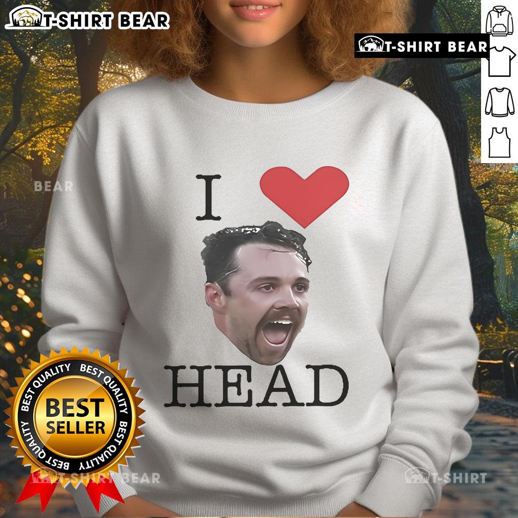 Official Travis Head I Love Head sweatshirt featuring bold graphics and a stylish design for cricket fans.