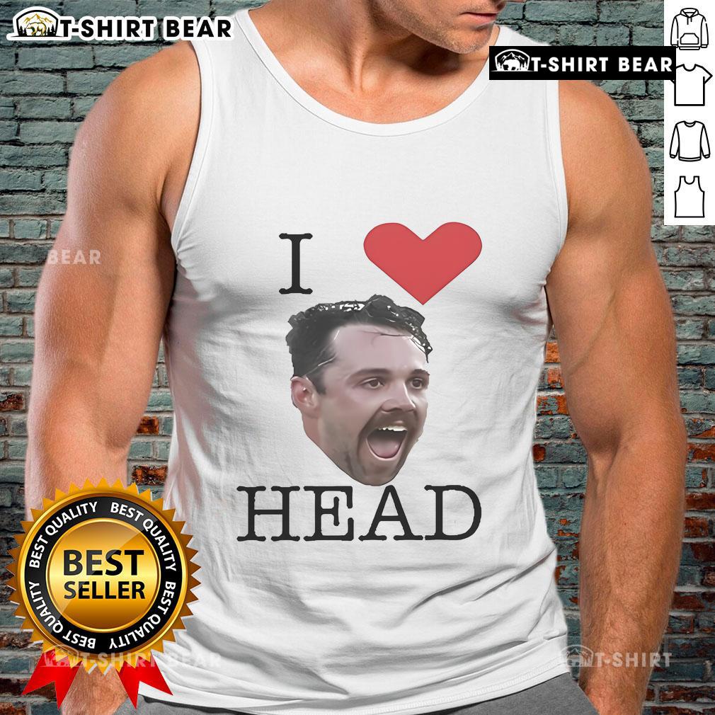 Travis Head wearing an 'I Love Head' tank top, showcasing a stylish and casual look for fans of the cricket star.