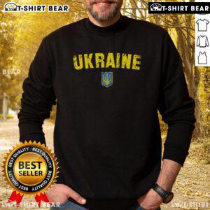 Vintage Ukraine sweatshirt featuring the official Ukraine flag design, perfect for showing national pride and style.