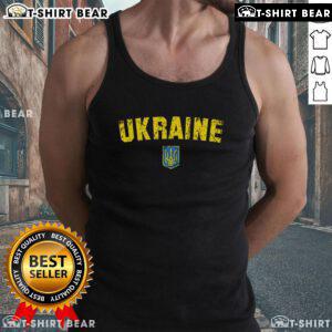 Vintage Ukraine tank top featuring the official Ukraine flag design, perfect for showing patriotic style and support.