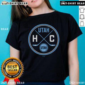 Official Utah Hockey Club Prize Ladies Tee featuring team logo and vibrant design for hockey fans and players.