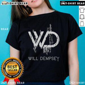 Alt Text: Official Will Dempsey WD Shorthand Logo on a stylish ladies tee, perfect for casual wear and fan apparel.