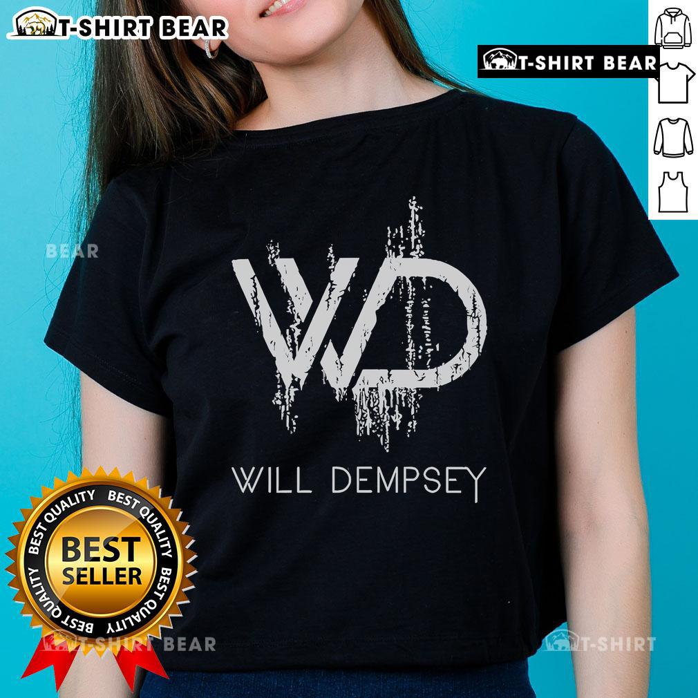 Alt Text: Official Will Dempsey WD Shorthand Logo on a stylish ladies tee, perfect for casual wear and fan apparel.