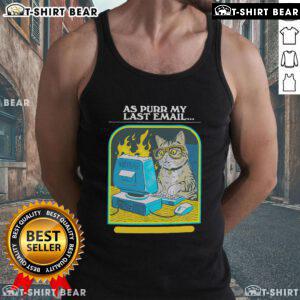 Premium 'As Purr My Last Email' tank top showcasing a playful, passive-aggressive design for cat lovers.