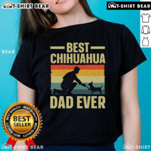 Premium vintage ladies tee featuring Chihuahua art, perfect for Chihuahua lovers and dog dads.