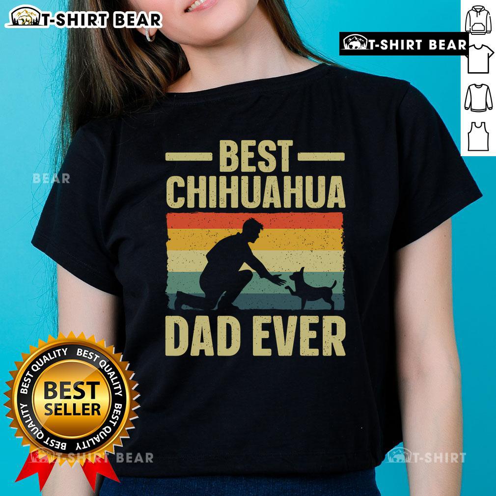 Premium vintage ladies tee featuring Chihuahua art, perfect for Chihuahua lovers and dog dads.