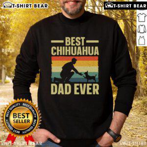 Premium vintage sweatshirt featuring Chihuahua art, perfect for Chihuahua lovers and dads who adore their furry friends.