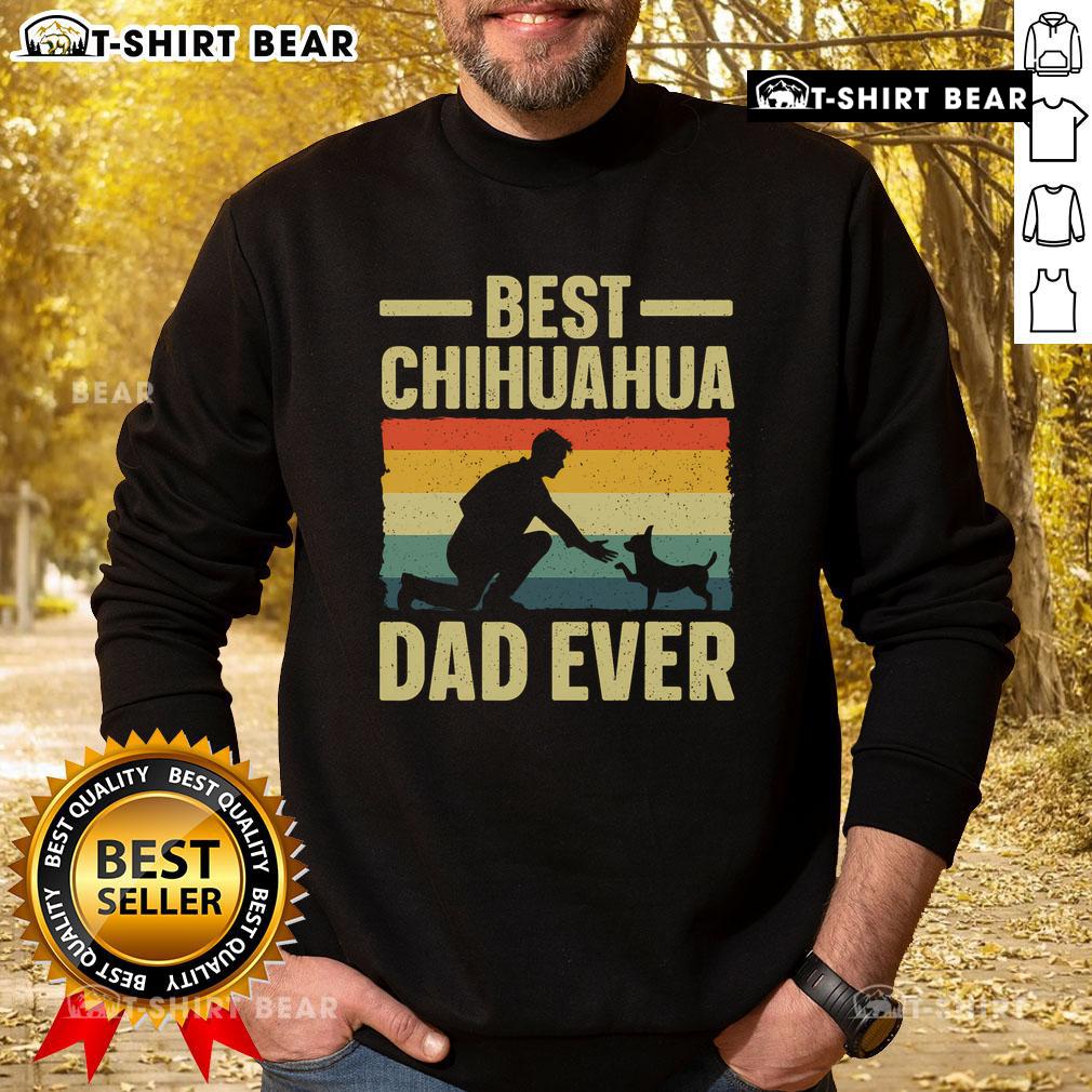 Premium vintage sweatshirt featuring Chihuahua art, perfect for Chihuahua lovers and dads who adore their furry friends.