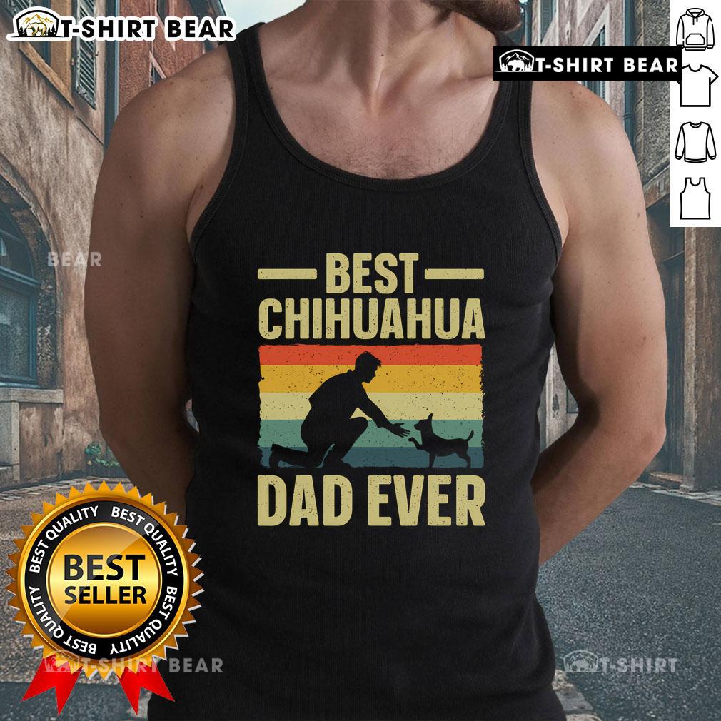Vintage tank top featuring premium Chihuahua art, perfect for dads and Chihuahua lovers.
