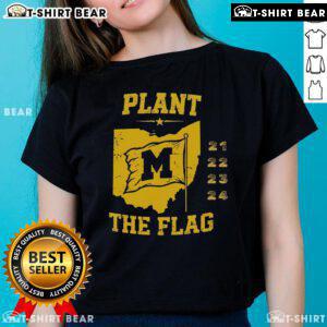 Pretty Michigan Plant The Flag 21 22 23 24 Ladies Tee showcasing vibrant design for proud Michigan fans.