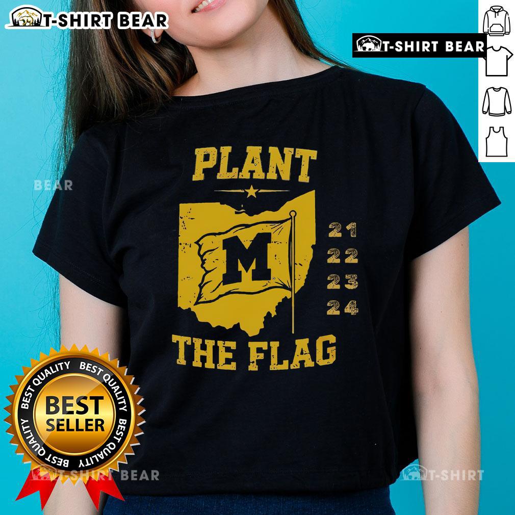 Pretty Michigan Plant The Flag 21 22 23 24 Ladies Tee showcasing vibrant design for proud Michigan fans.