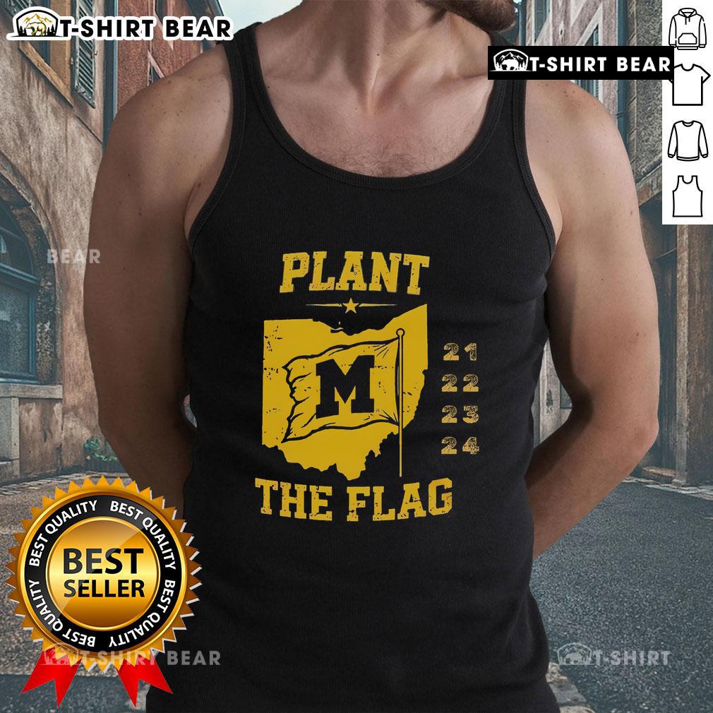 Pretty Michigan Plant the Flag tank top design for 2021-2024, featuring vibrant colors and a stylish casual look.