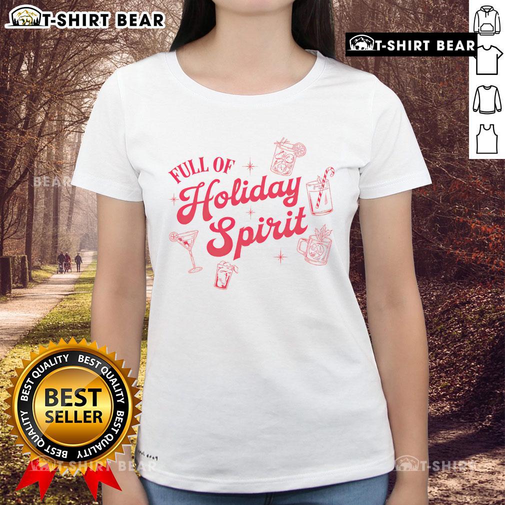 Pretty Xmas cocktail vintage ladies tee, perfect for holiday spirit and festive gatherings.