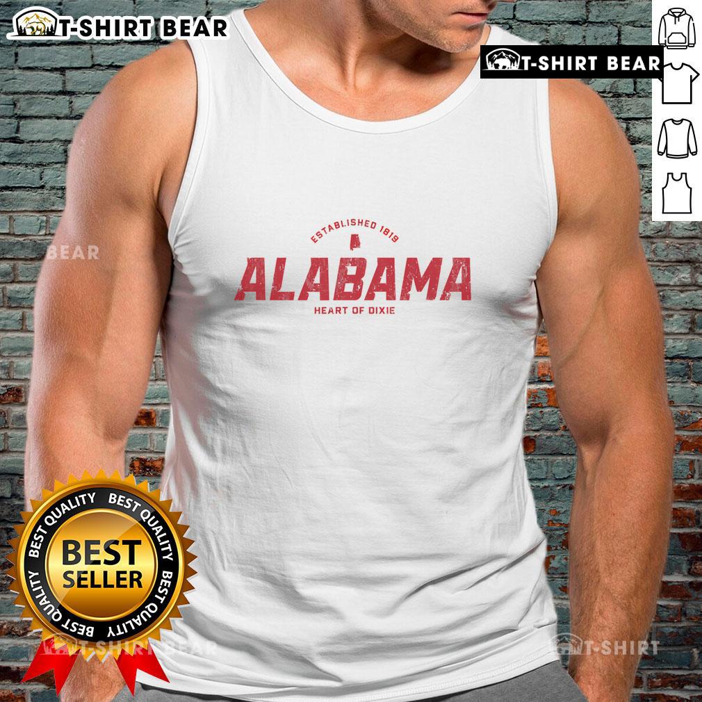 Top Alabama AL Vintage Athletic Red Sports Logo Tank Top featuring a classic design for fans and athletes.